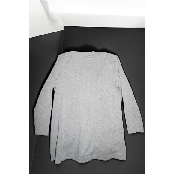 EILEEN FISHER Womens L Round-Neck Zip-Up Jacket in Metor (Gray) - Picture 8 of 12